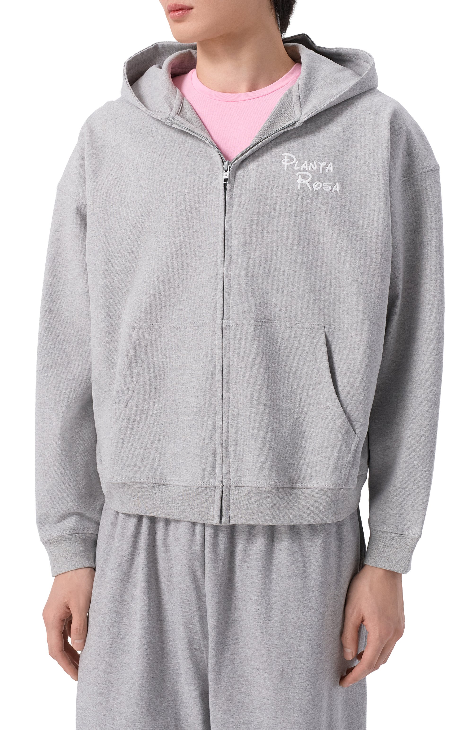 Хлопковая толстовка PLANTA ROSA серого цвета по цене 21600 руб., арт. PR/HZ013/BRIGHTNESS/350VELVET, фото 3 Хлопковая толстовка PLANTA ROSA, арт. PR/HZ013/BRIGHTNESS/350VELVET, фото 3