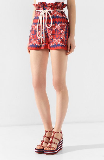 Шелковые шорты VALENTINO, арт. RB3RF0W04EQ, фото 3