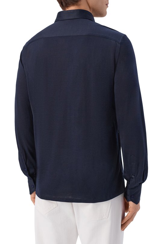 Рубашка из шелка и хлопка Stefano Ricci CJ007302/TE3100 Синий  CJ007302/TE3100 Фото 4