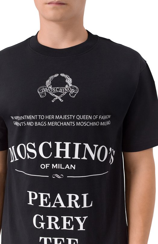 Хлопковая футболка Moschino A0708/5241 Чёрный  A0708/5241 Фото 5