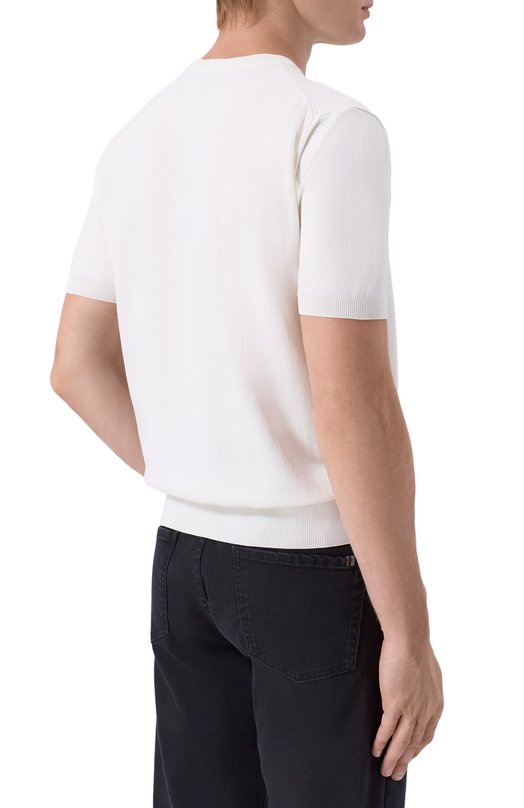 Хлопковый джемпер Canali C0719/MK02459 Белый  C0719/MK02459 Фото 4