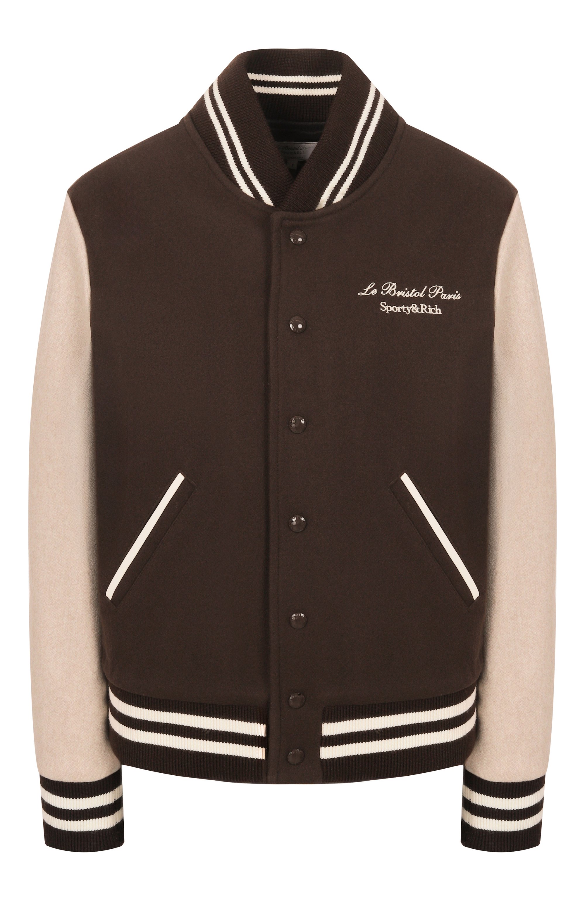 Шерстяной бомбер sporty & rich x le bristol paris SPORTY AND RICH, арт. 0W007517619BR03, фото 1