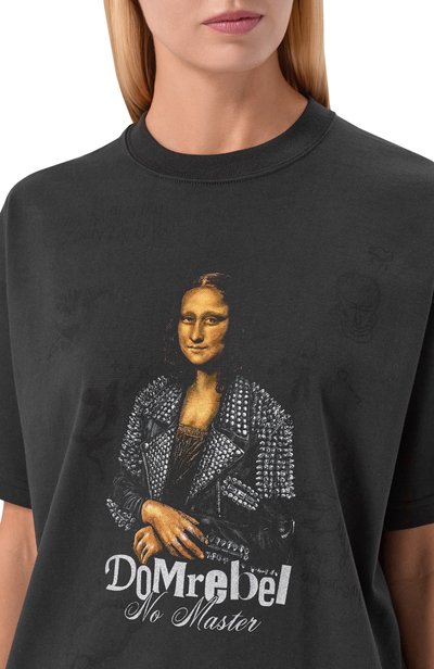Хлопковая футболка DOMREBEL черного цвета по цене 22100 руб., арт. SHE IS HER/T-SHIRT, фото 5 Хлопковая футболка DOMREBEL, арт. SHE IS HER/T-SHIRT, фото 5