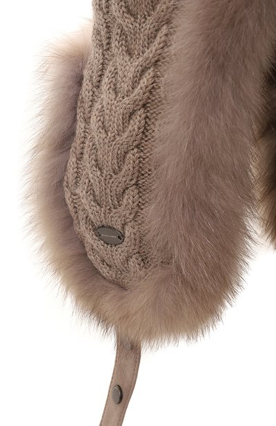 Кашемировая шапка-ушанка с мехом соболя BLACK SABLE, арт. BS-24005PB, фото 3