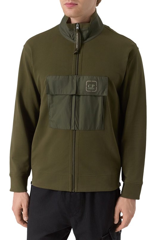 Хлопковая толстовка C.P. Company 18CLSS012A006452M Хаки  18CLSS012A006452M Фото 3