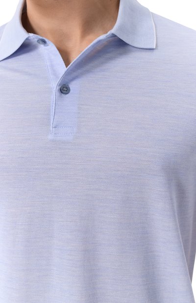 Поло из хлопка и шелка PAUL&SHARK светло-голубого цвета по цене 42750 руб., арт. 25411240, фото 5 Поло из хлопка и шелка PAUL&SHARK, арт. 25411240, фото 5