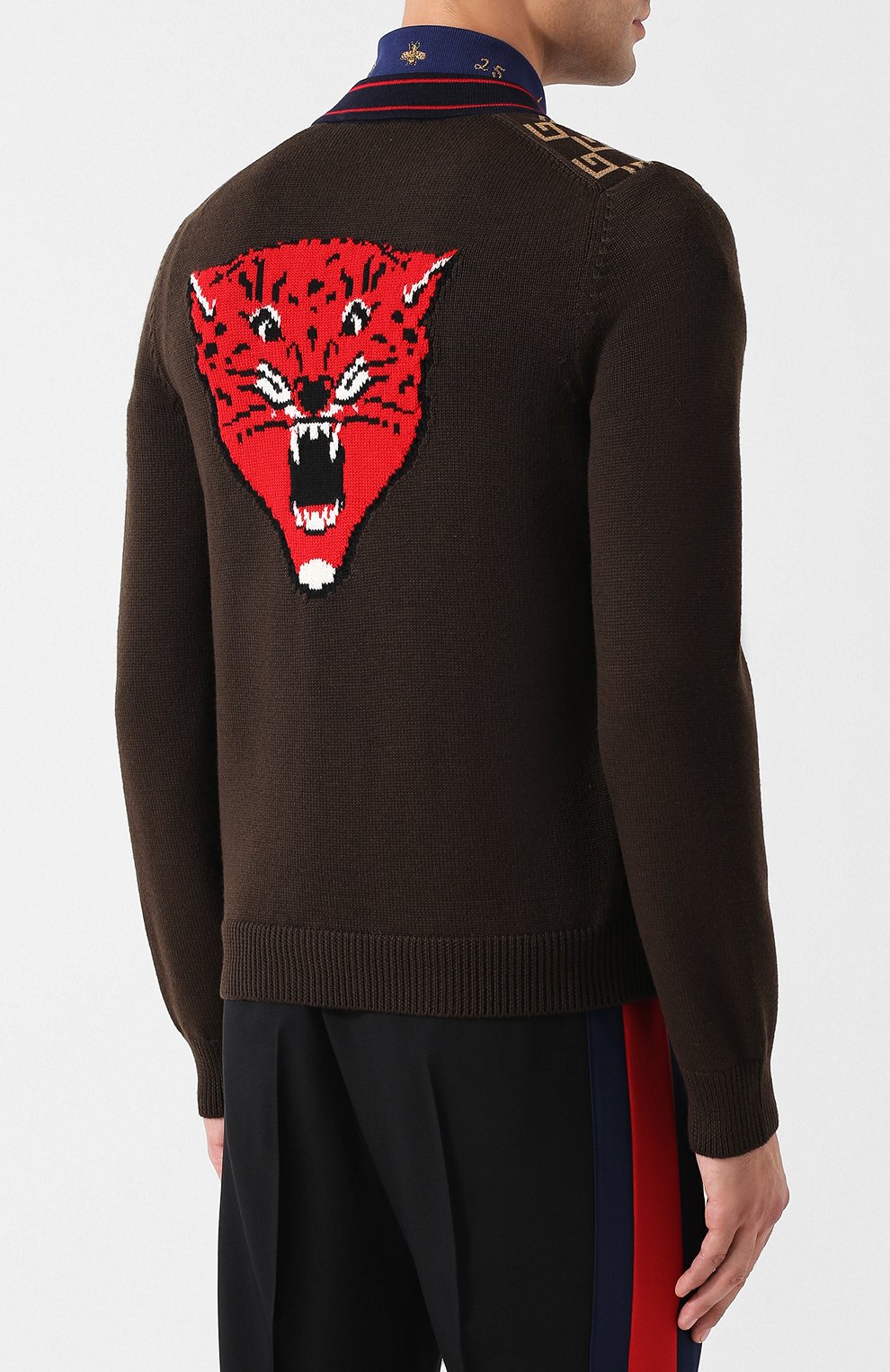 Шерстяной кардиган на пуговицах с v-образным вырезом и принтом GUCCI, арт. 522543/X9U22, фото 4