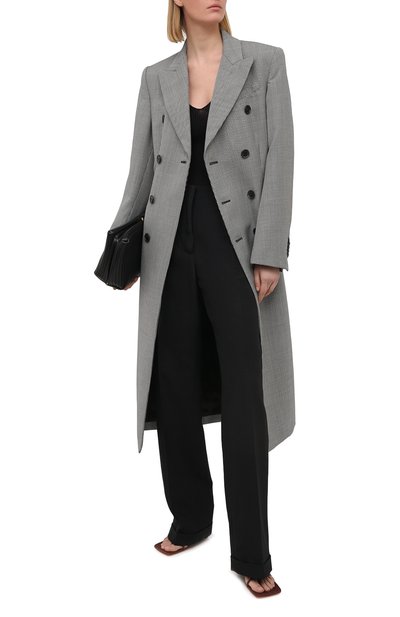 Шерстяное пальто WARDROBE.NYC черно-белого цвета по цене 185500 руб., арт. W4010HTR05, фото 2 Шерстяное пальто WARDROBE.NYC, арт. W4010HTR05, фото 2
