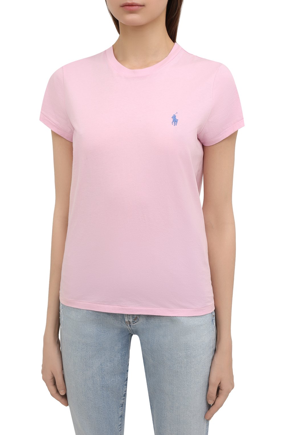 Хлопковая футболка POLO RALPH LAUREN светло-розового цвета по цене 8995 руб., арт. 211847073, фото 3 Хлопковая футболка POLO RALPH LAUREN, арт. 211847073, фото 3