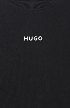 Мужской хлопковый свитшот HUGO черного цвета, арт. 50525892 | Фото 5 (Драгоценные камни: Проставлено; Рукава: Длинные; Длина (для топов): Стандартные; Материал сплава: Проставлено; Принт: Без принта; Мужское Кросс-КТ: свитшот-одежда; Стили: Кэжуэл; Материал внешний: Хлопок)