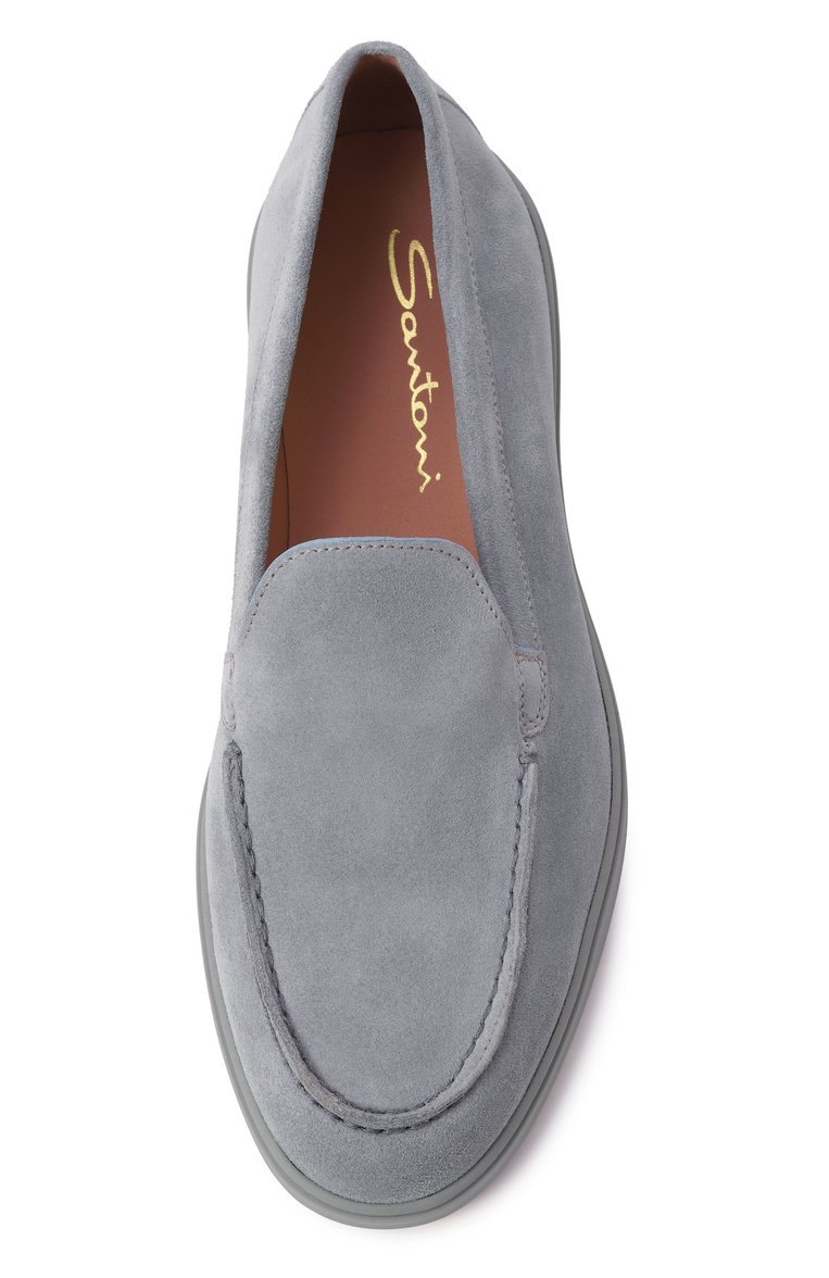 Женские замшевые лоферы SANTONI голубого цвета, арт. WUYG58856AIANPYL | Фото 6 (Материал внутренний: Натуральная кожа; Подошва: Платформа; Материал внешний: Натуральная кожа, Замша; Каблук высота: Низкий; Драгоценные камни: Проставлено; Материал сплава: Проставлено)