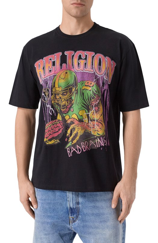 Хлопковая футболка Religion 15BBNN97 Чёрный  15BBNN97 Фото 3