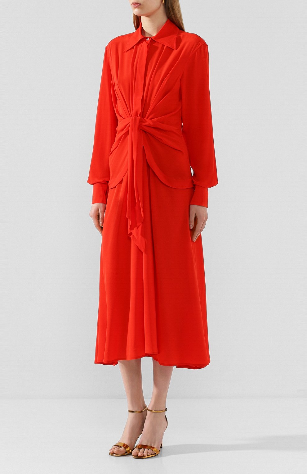 Шелковое платье VICTORIA BECKHAM красного цвета по цене 211500 руб., арт. 1120WDR000582A, фото 3 Шелковое платье VICTORIA BECKHAM, арт. 1120WDR000582A, фото 3