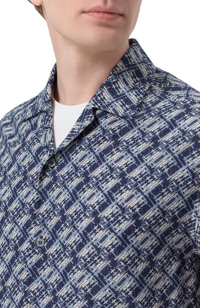 Рубашка изо льна и хлопка ZILLI, арт. ZSSH8BM090026196F, фото 5