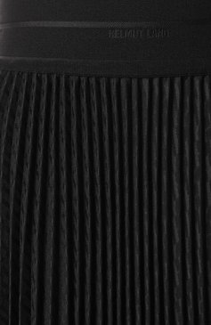 Женская плиссированная юбка HELMUT LANG черного цвета, арт. 010HW302 | Фото 6 (Длина Ж (юбки, платья, шорты): Миди; Драгоценные камни: Проставлено; Материал сплава: Проставлено; Стили: Кэжуэл; Женское Кросс-КТ: юбка-плиссе; Материал внешний: Синтетический материал)