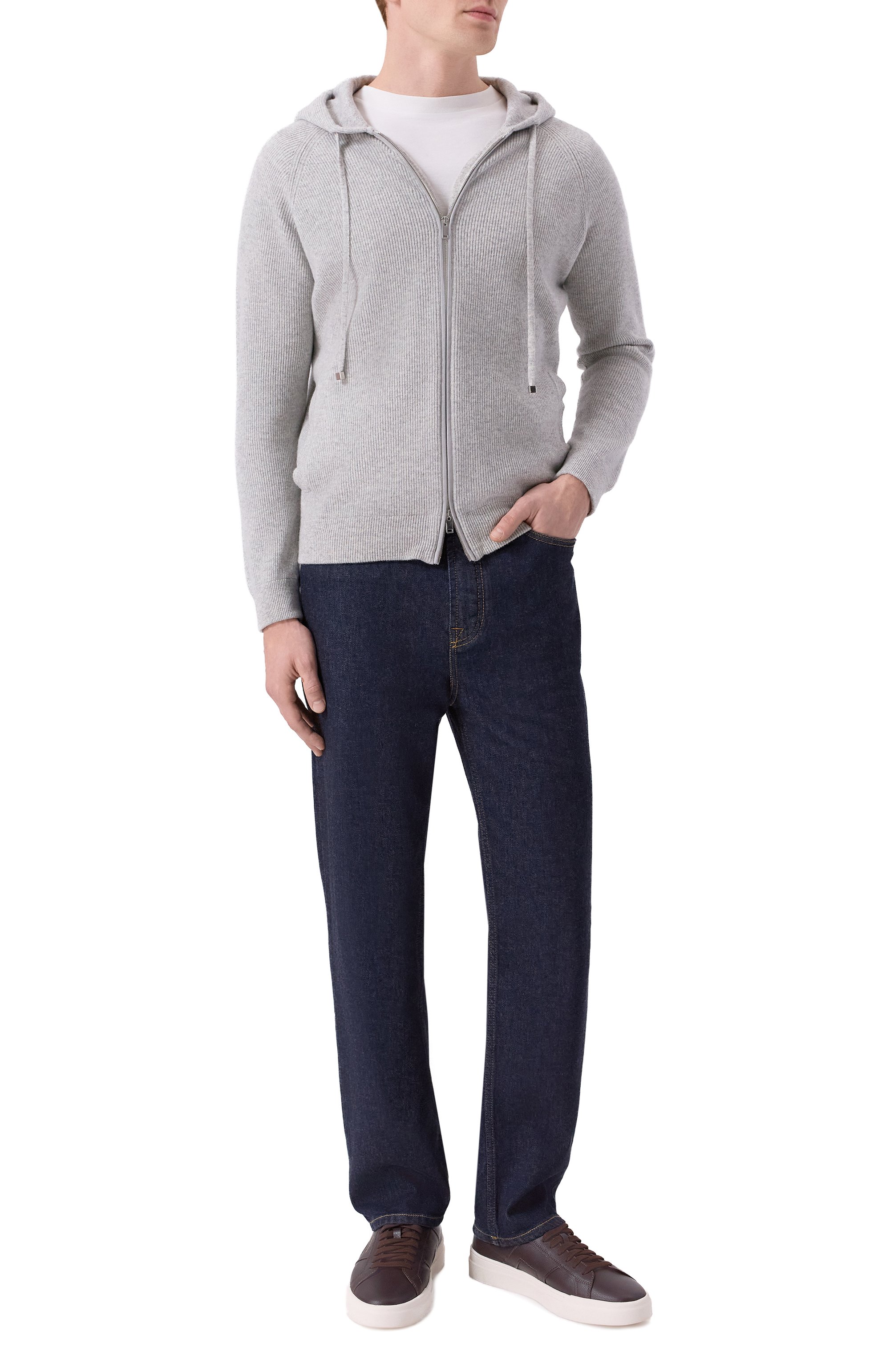 Кашемировый кардиган MVST серого цвета по цене 269500 руб., арт. M25.1PM.K010, фото 2 Кашемировый кардиган MVST, арт. M25.1PM.K010, фото 2