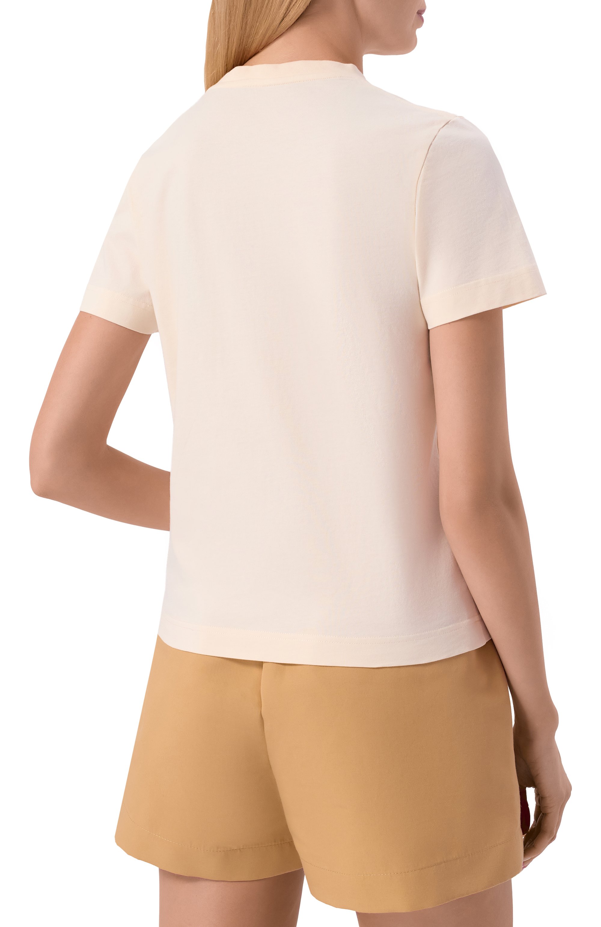 Хлопковая футболка JACQUEMUS светло-бежевого цвета по цене 25100 руб., арт. 25HTSW00550/AJ00029, фото 4 Хлопковая футболка JACQUEMUS, арт. 25HTSW00550/AJ00029, фото 4