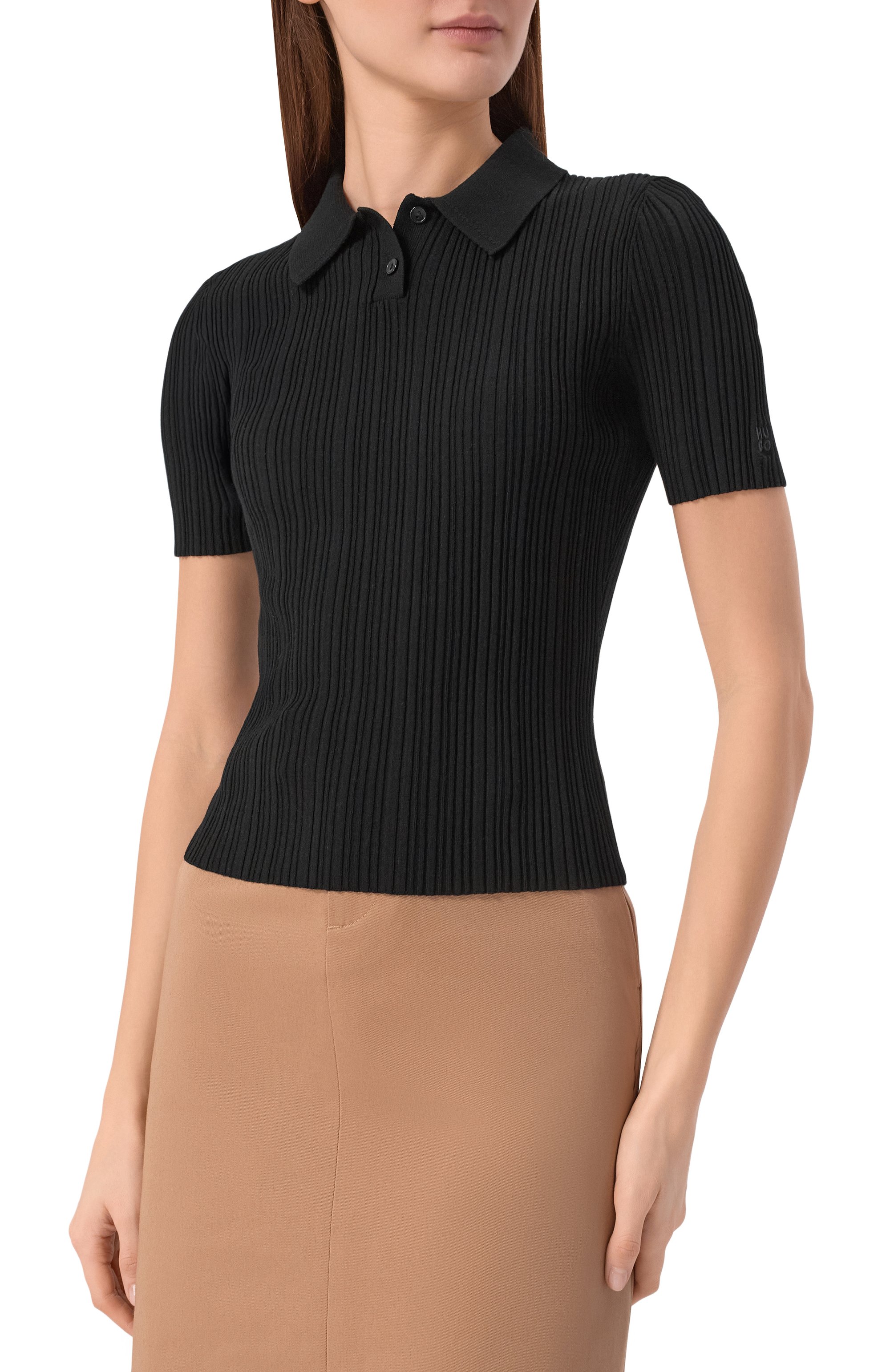 Поло из вискозы HUGO, арт. 50557771, фото 3