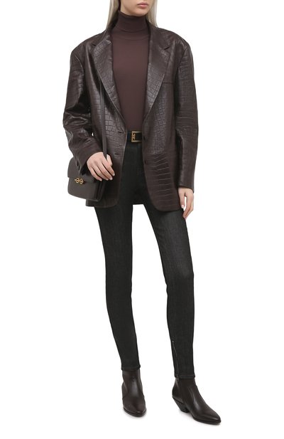 Кожаный жакет DROME темно-коричневого цвета по цене 139000 руб., арт. DPD3021P/D2010P, фото 2 Кожаный жакет DROME, арт. DPD3021P/D2010P, фото 2