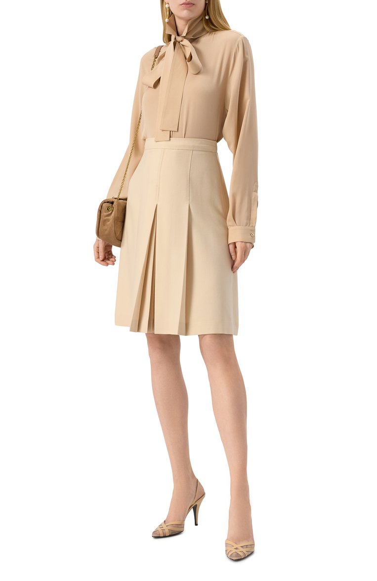 Женские комбинированные туфли impudance 90 VALENTINO бежевого цвета, арт. 6W0S0LT6/PDY | Фото 2 (Материал внутренний: Натуральная кожа; Каблук высота: Высокий; Материал внешний: Натуральная кожа, Экокожа; Автоматизация ТО: Проставлено; Автоматизация состава: Проставлено; Подошва: Плоская; Женское Кросс-КТ: Слингбэки; Каблук тип: Шпилька)