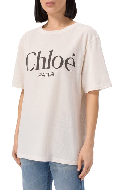 Хлопковая футболка CHLOÉ, арт. CH25SJH20191, фото 3