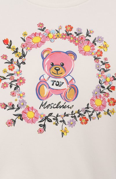 Хлопковый свитшот MOSCHINO молочного цвета по цене 10700 руб., арт. HIF02M/LDA13/4-8, фото 3 Хлопковый свитшот MOSCHINO, арт. HIF02M/LDA13/4-8, фото 3