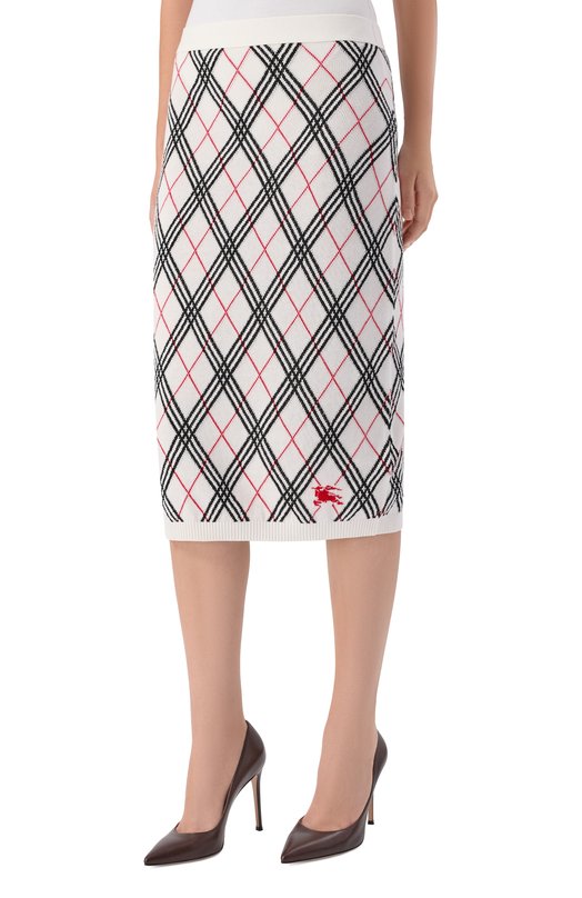 Хлопковая юбка Burberry 8110570 Белый  8110570 Фото 3