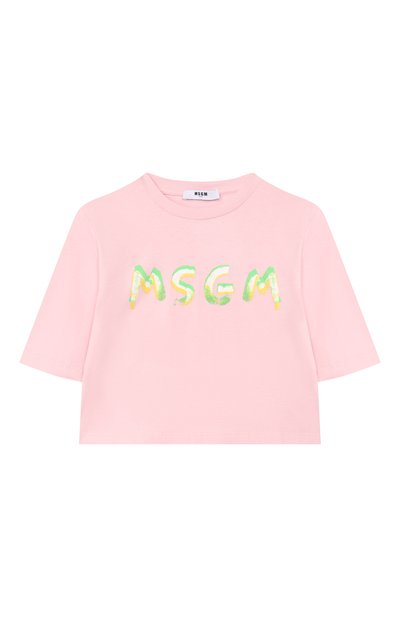 Хлопковая футболка MSGM KIDS, арт. S6MSJGTH002