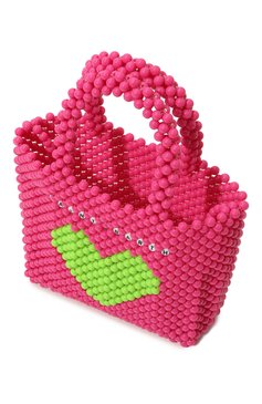 Детская сумка MC2 SAINT BARTH фуксия цвета, арт. STBA/BEADED SMALL BAG/00200D | Фото 3 (Материал: Текстиль)