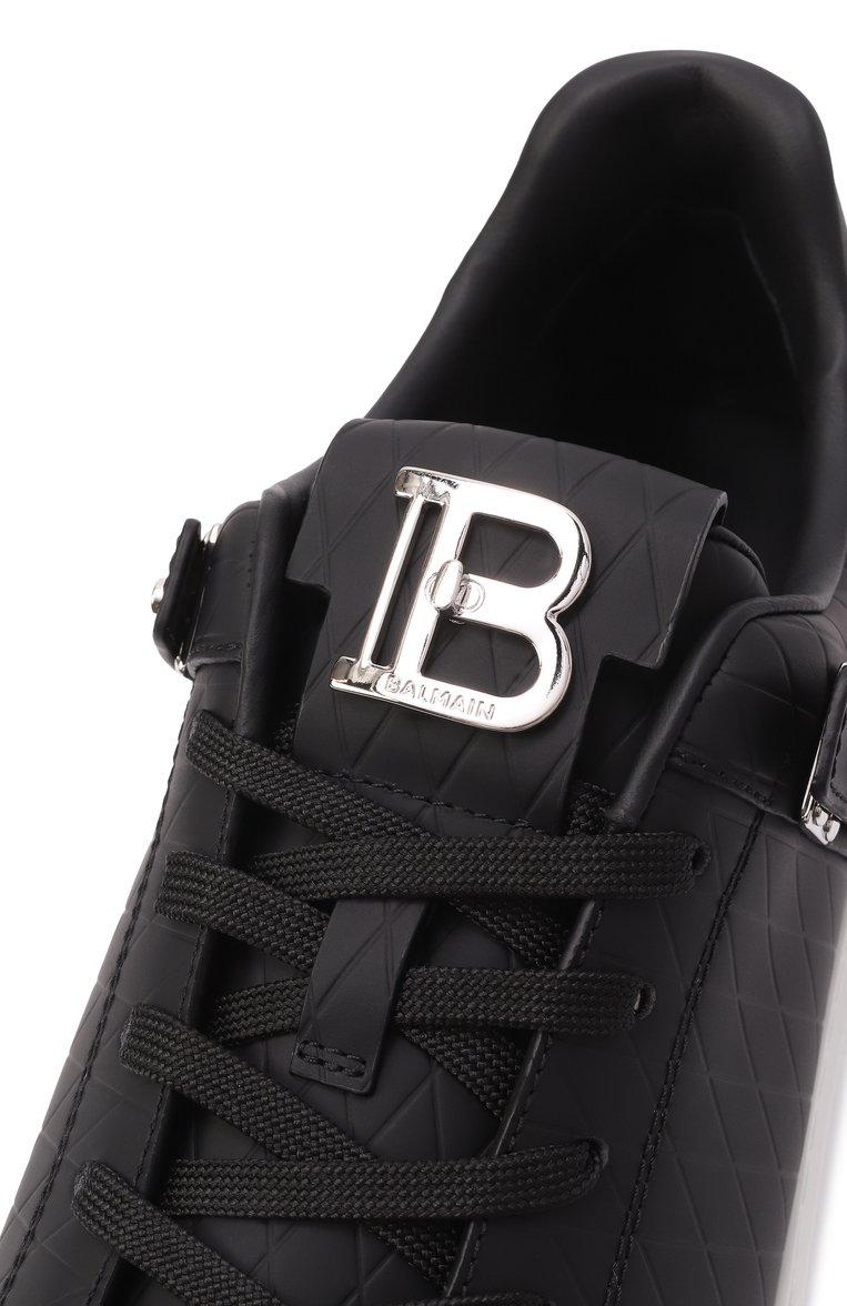 Мужские кожаные кеды b-court b-buzz BALMAIN черного цвета, арт. EM1VI370/LCGD | Фото 7 (Материал внешний: Натуральная кожа; Материал внутренний: Натуральная кожа; Подошва: Массивная; Стили: Классический; Кросс-КТ: Низкие; Материал утеплителя: Без утеплителя)