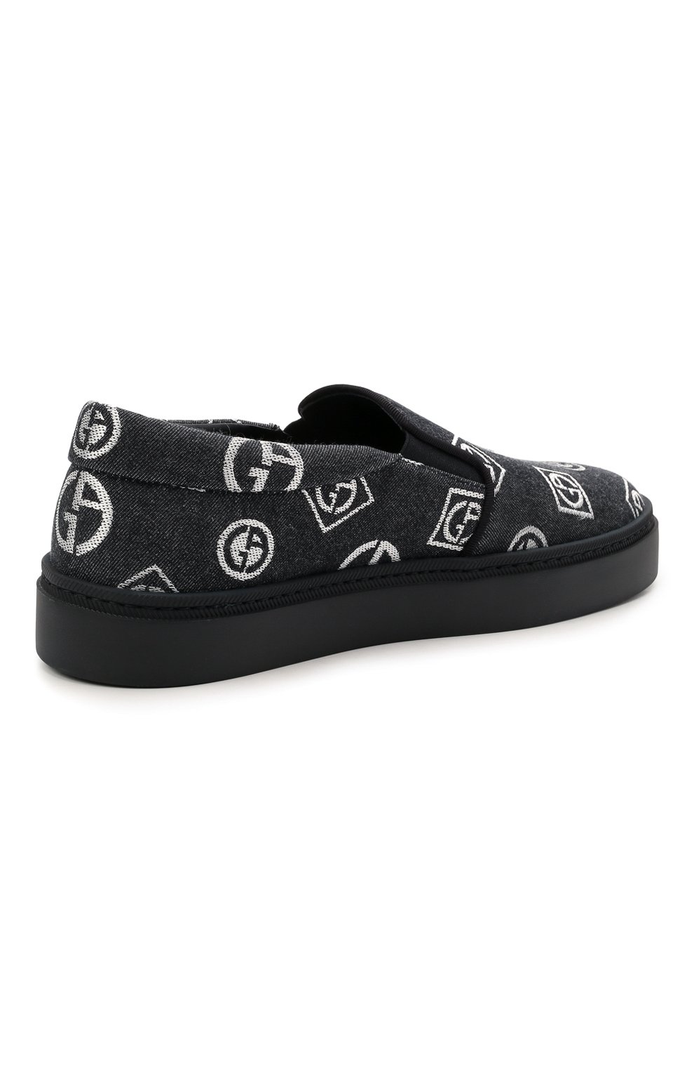 Текстильные слипоны GIORGIO ARMANI синего цвета по цене 59950 руб., арт. X2X138/XD226, фото 4 Текстильные слипоны GIORGIO ARMANI, арт. X2X138/XD226, фото 4