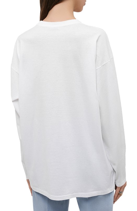 Хлопковый лонгслив Miu Miu MJL806-1Z3J-F0009 Белый  MJL806-1Z3J-F0009 Фото 4