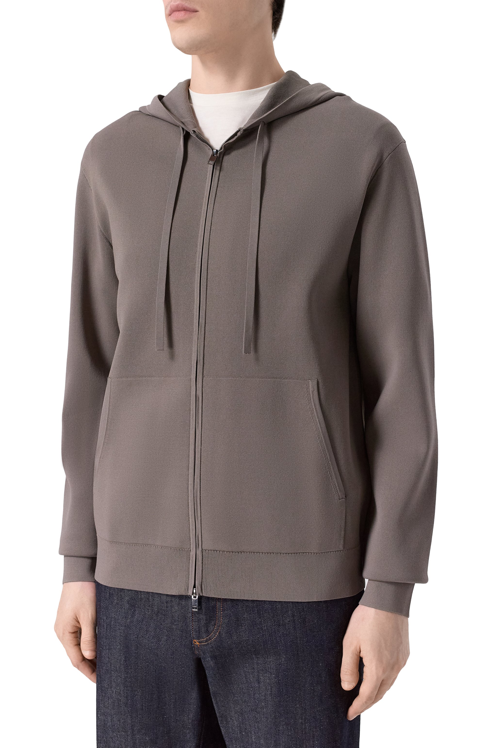 Толстовка из вискозы 12 STOREEZ коричневого цвета по цене 20000 руб., арт. 135816, фото 3 Толстовка из вискозы 12 STOREEZ, арт. 135816, фото 3