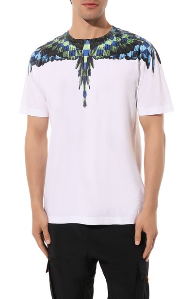 Хлопковая футболка MARCELO BURLON белого цвета по цене 33100 руб., арт. CMAA018S23JER0030145, фото 3 Хлопковая футболка MARCELO BURLON, арт. CMAA018S23JER0030145, фото 3