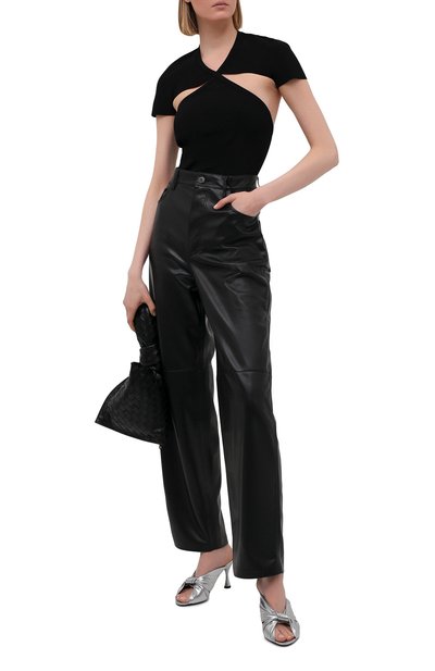 Кожаные мюли drapy BALENCIAGA, арт. 617574/WBAW0, фото 2