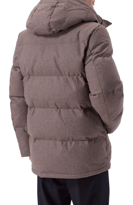 Пуховик Siberia из шерсти и кашемира 12 STOREEZ 134076 Коричневый  134076 Фото 4