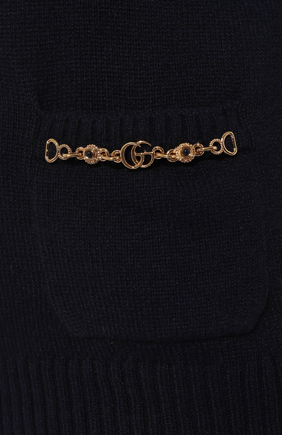 Кашемировый кардиган GUCCI темно-синего цвета по цене 230400 руб., арт. 662187 XKBYJ, фото 5 Кашемировый кардиган GUCCI, арт. 662187 XKBYJ, фото 5