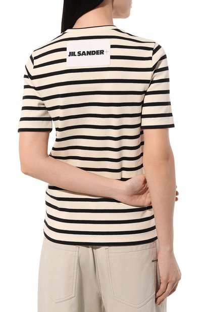 Хлопковая футболка JIL SANDER черно-белого цвета по цене 38900 руб., арт. J40GC0111/J46497, фото 4 Хлопковая футболка JIL SANDER, арт. J40GC0111/J46497, фото 4