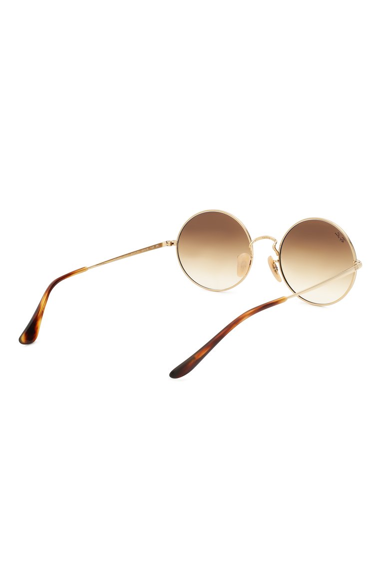 Женские солнцезащитные очки RAY-BAN коричневого цвета, арт. 1970-914751 | Фото 5 (Тип очков: С/з; Региональные ограничения белый список (Axapta Mercury): RU, Не проставлено; Кросс-КТ: С/з-унисекс; Материал: Металл; Нос: Не проставлено; Очки форма: Круглые; Оптика Гендер: оптика-унисекс)