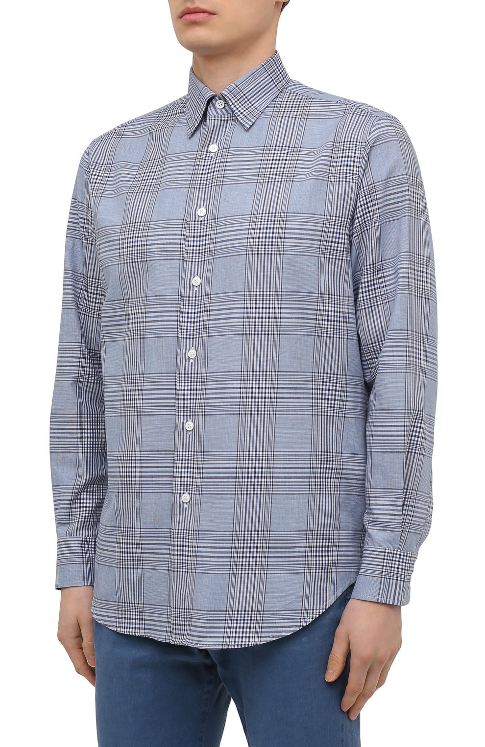 Хлопковая рубашка BRIONI голубого цвета по цене 59350 руб., арт. SCAY0L/P0022, фото 3 Хлопковая рубашка BRIONI, арт. SCAY0L/P0022, фото 3