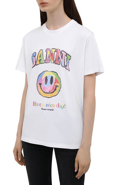 Хлопковая футболка GANNI, арт. T2797, фото 3