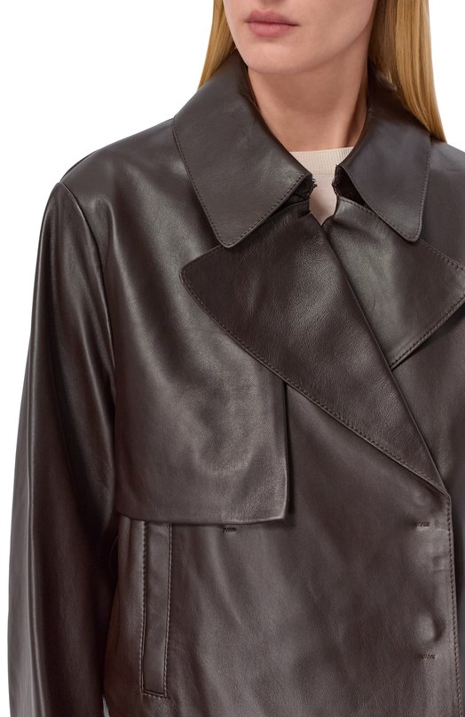 Кожаная куртка BOSS 50559306 Коричневый  50559306 Фото 5