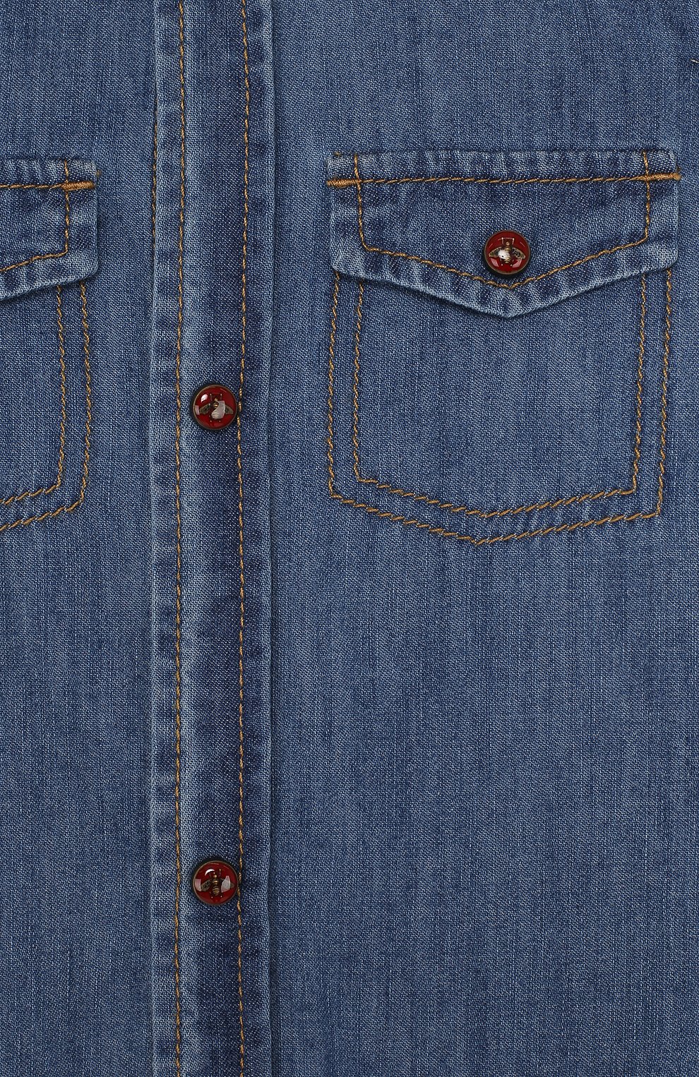 Джинсовая рубашка с накладными карманами GUCCI, арт. 499965/XD719, фото 3