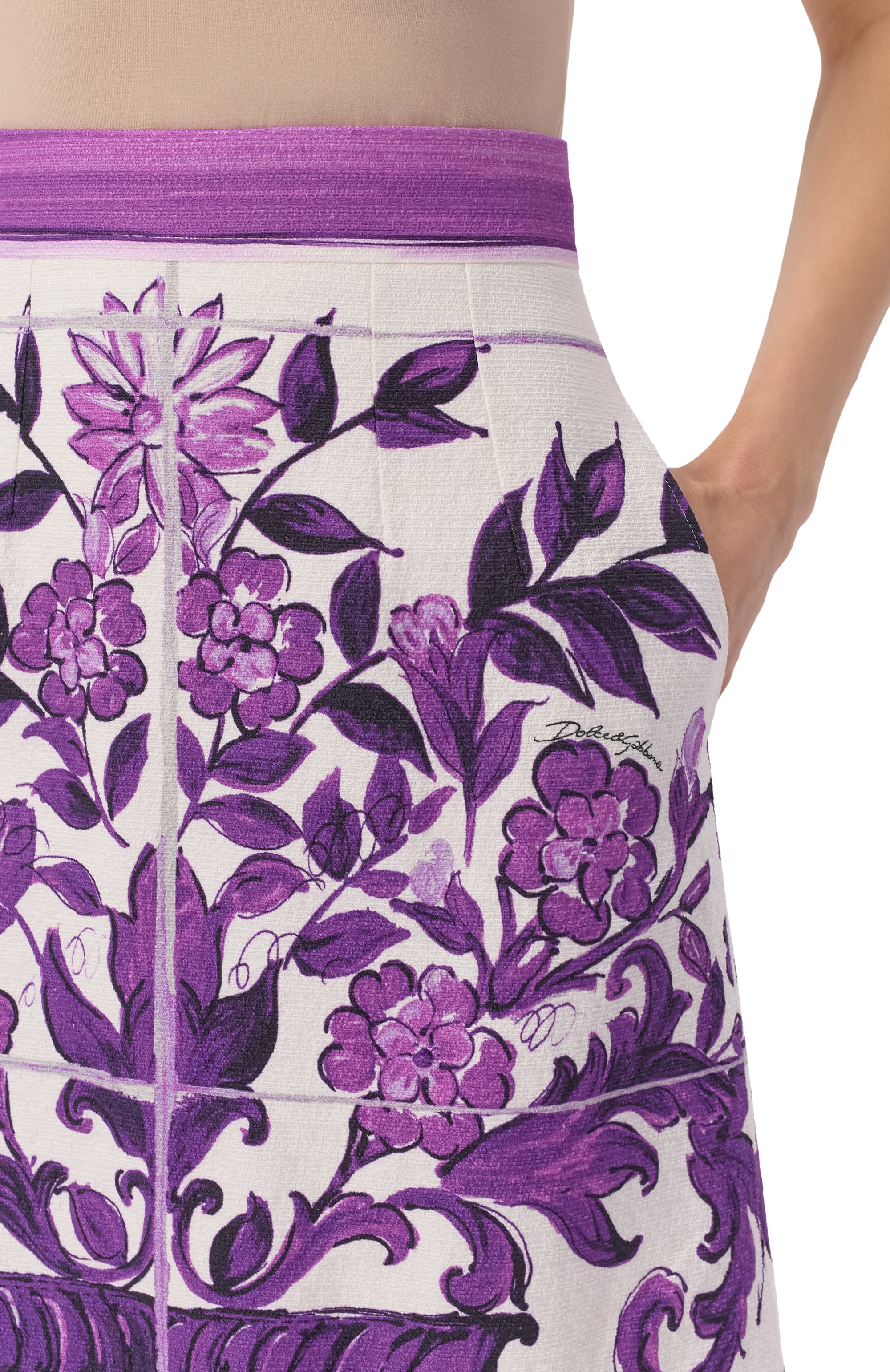 Юбка из хлопка и вискозы DOLCE & GABBANA, арт. F4C7ET/FPFS0, фото 5