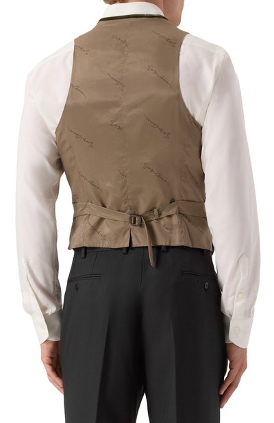 Бархатный жилет GIORGIO ARMANI хаки цвета по цене 111000 руб., арт. 0WGGK01T/T0025, фото 4 Бархатный жилет GIORGIO ARMANI, арт. 0WGGK01T/T0025, фото 4