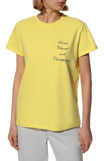Хлопковая футболка SEVEN LAB желтого цвета по цене 8190 руб., арт. T RCC-019 yellow, фото 3 Хлопковая футболка SEVEN LAB, арт. T RCC-019 yellow, фото 3