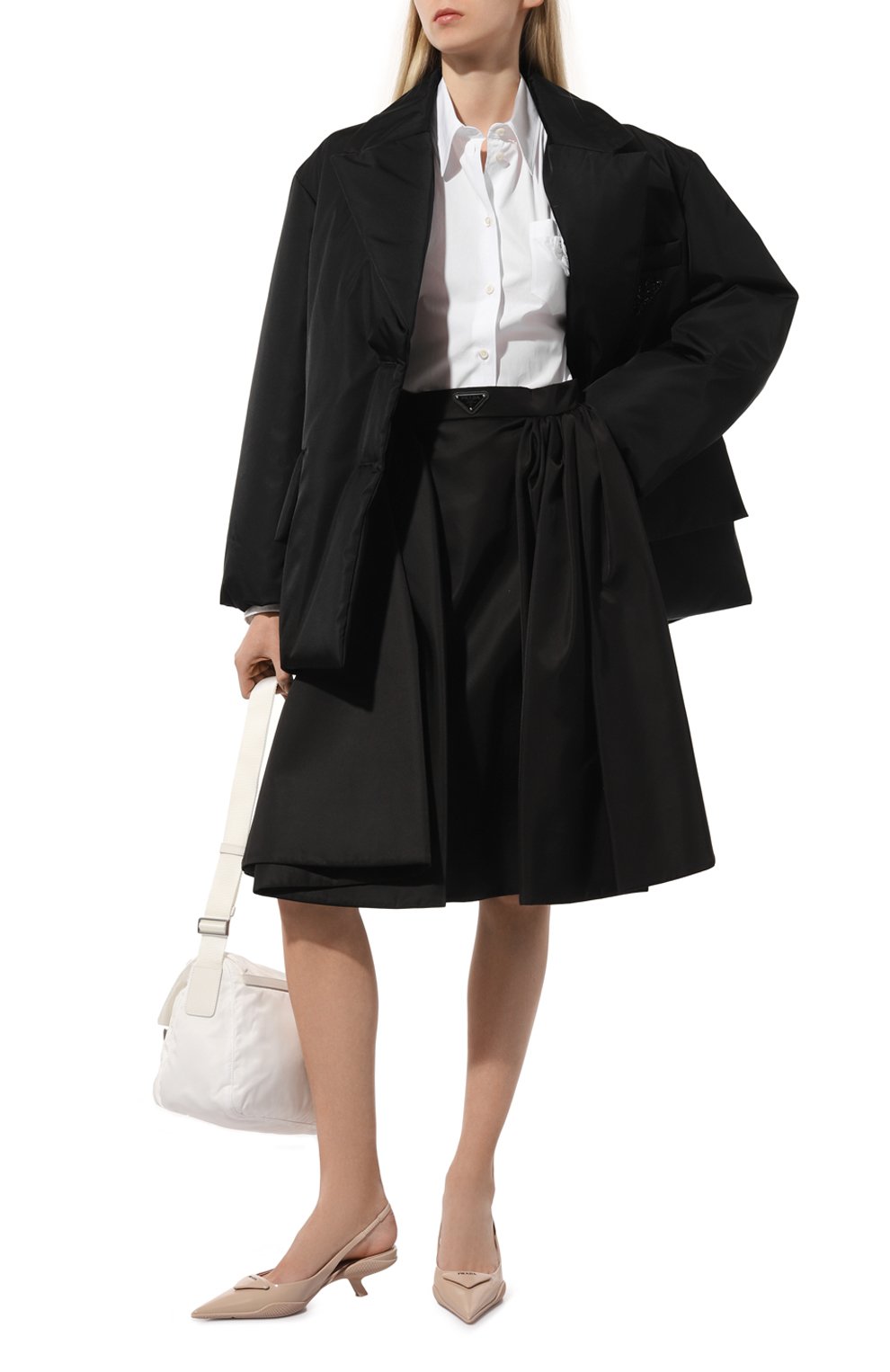 Хлопковая рубашка PRADA белого цвета по цене 100000 руб., арт. P408FR-1YST-F0N40-211, фото 2 Хлопковая рубашка PRADA, арт. P408FR-1YST-F0N40-211, фото 2