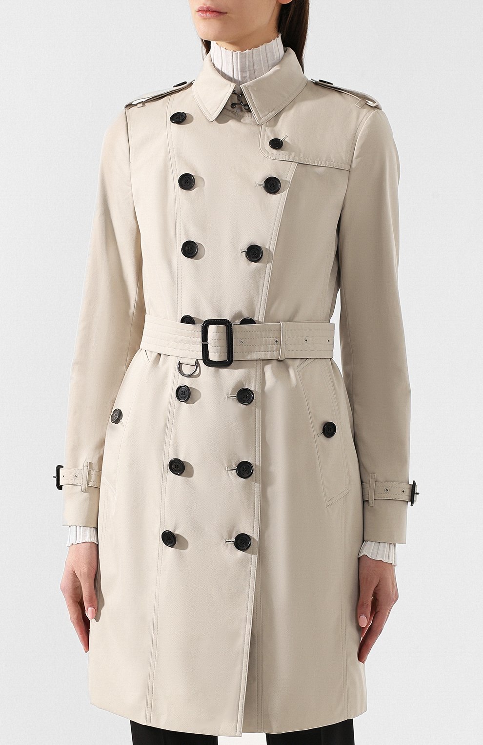 Хлопковый тренч sandringham BURBERRY светло-серого цвета по цене 213500 руб., арт. 3913361, фото 3 Хлопковый тренч sandringham BURBERRY, арт. 3913361, фото 3
