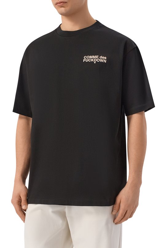 Хлопковая футболка Comme des Fuckdown CFABM01938 Чёрный  CFABM01938 Фото 3