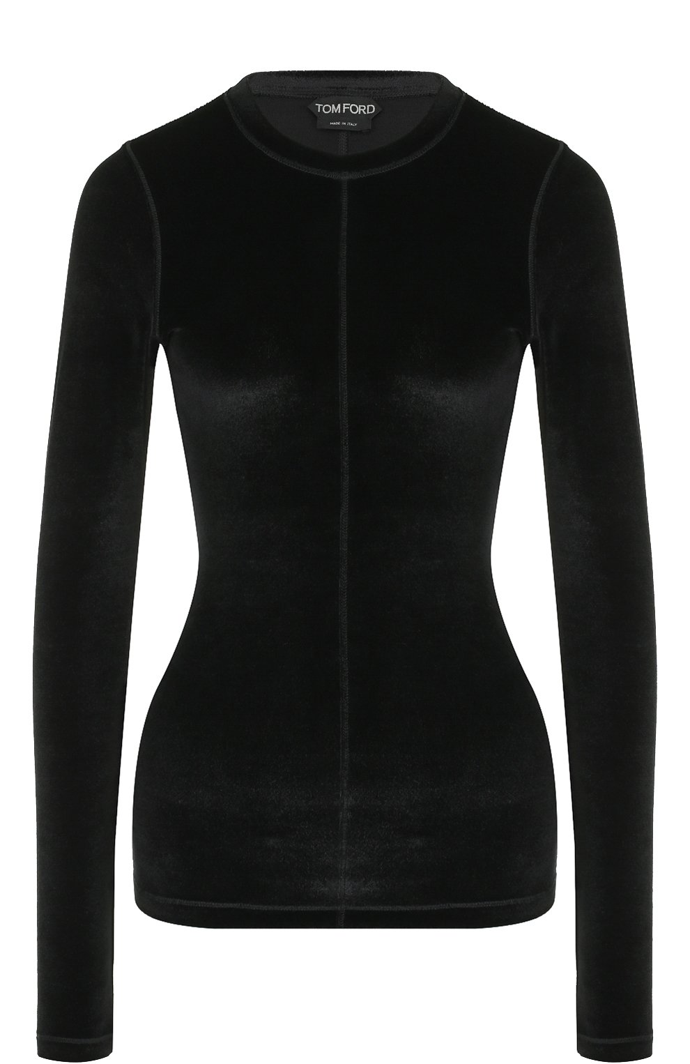 Бархатный пуловер TOM FORD черного цвета по цене 79950 руб., арт. TSJ196-FAX227, фото 1 Бархатный пуловер TOM FORD, арт. TSJ196-FAX227, фото 1